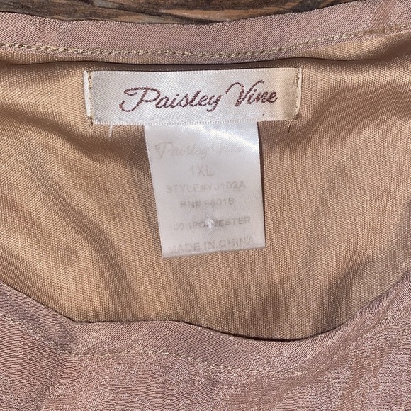 Paisley Vine Tan with Lace Tunic Top size 1XL - Picture 4 of 4